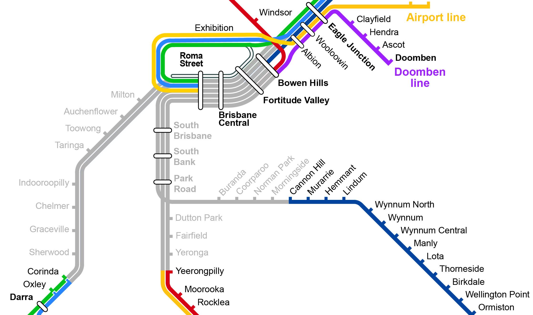 Map of affected stations during closure - check text list above