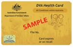 Front of DVA Health Card