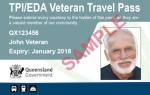Front of TPI/EDA Veteran Travel Pass